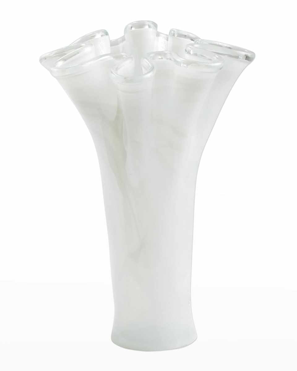 Onda Glass White Tall Vase